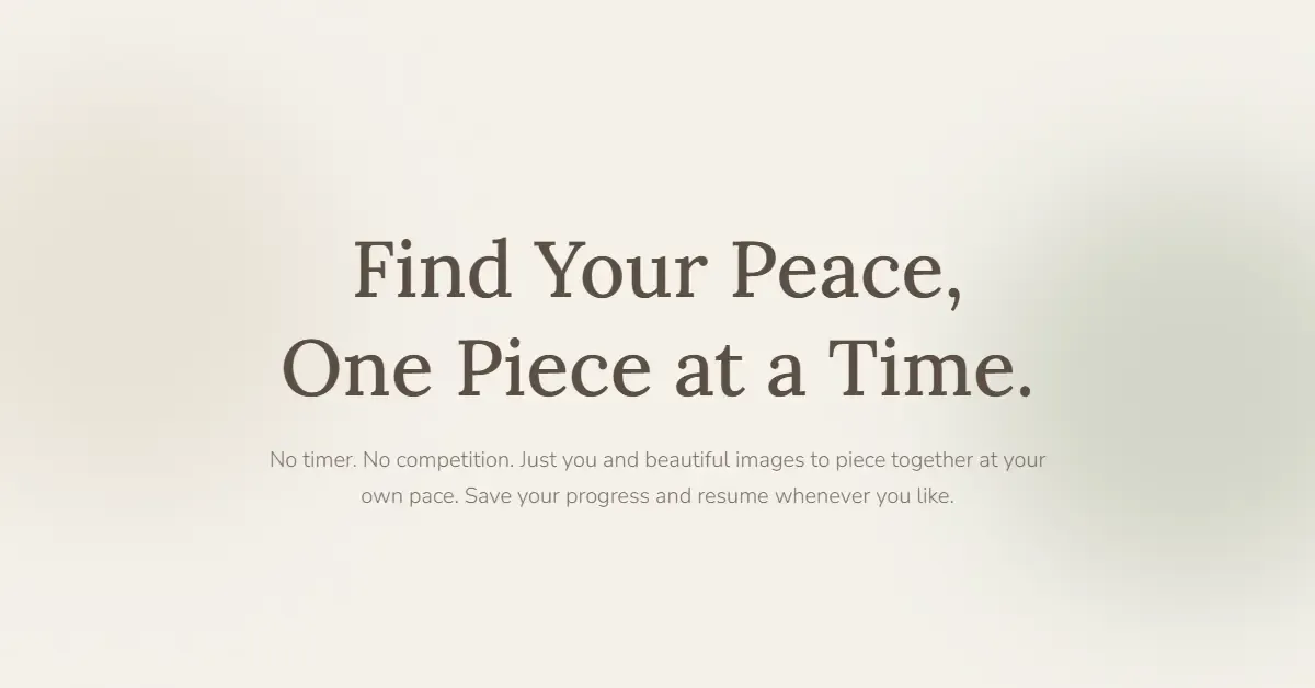 Trova la tua pace, un pezzo alla volta